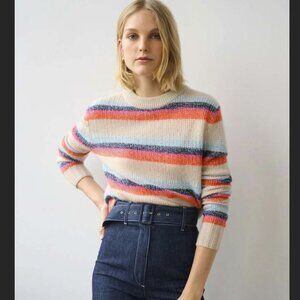 White + Warren Cashmere Stripe Featherweight Sweater